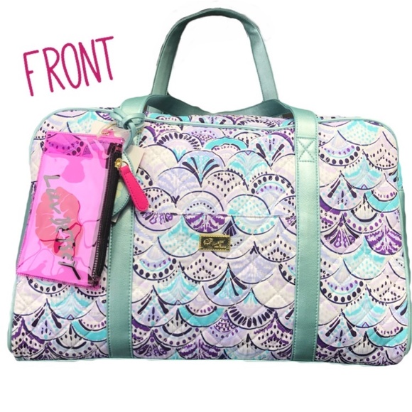 Betsey Johnson Handbags - Periwinkle Cruisin Quilted Weekender Duffel